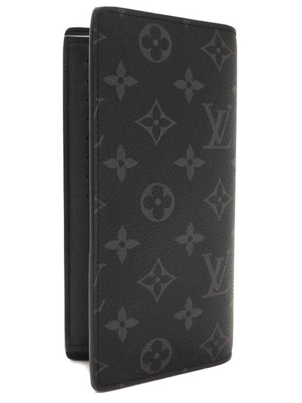 Louis Vuitton Bi fold Black Eclipse Long Brazza Portefeuille Wallet Monogram - Picture 1 of 5
